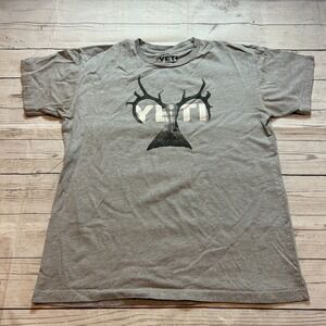 YETI Coolers Crew Neck T-Shirts Gray Fishing Short Sleeve Men's Size Medium